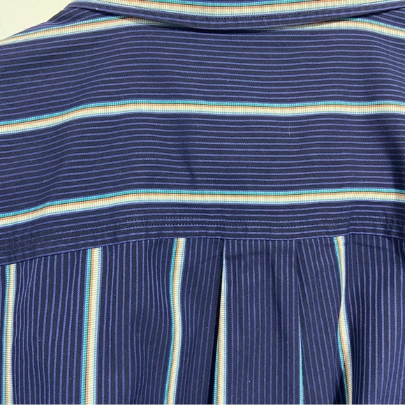 Tommy Bahama Button Down Dress Shirt Men's Long Sleeve Striped Medium Blue - Picture 5 of 8
